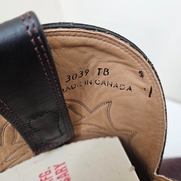 23. Cowboy (girl) Boots Pinto Black Kangaroo. Size 9.5 B. NIB - Picture 9 of 10